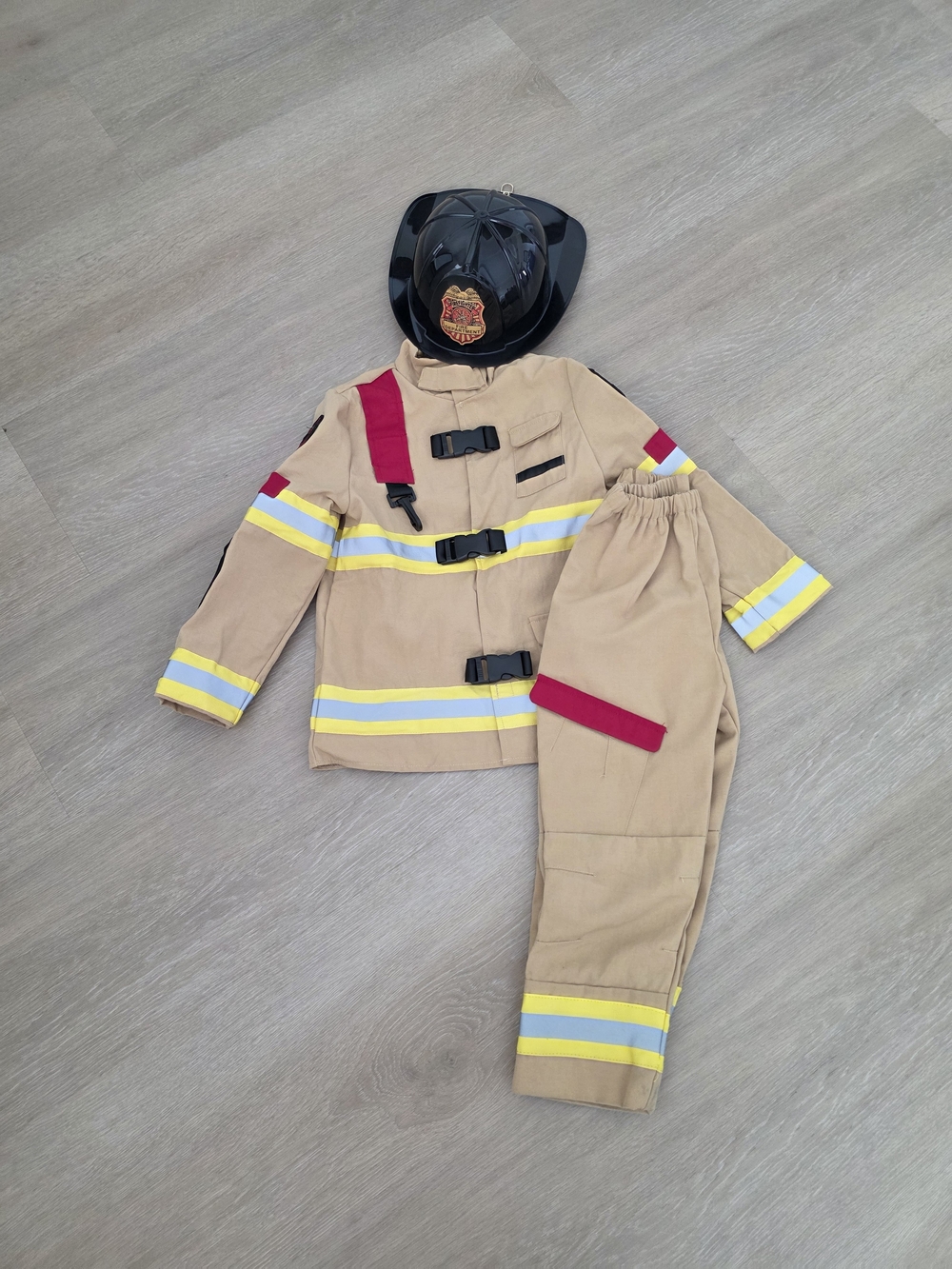 Disguise Kids Firefighter Costume Size 4-6 Fireman Suit Jacket Pants Hat